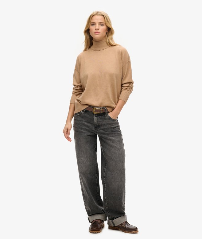 Superdry Merino Drop Shoulder Roll Neck Jumper