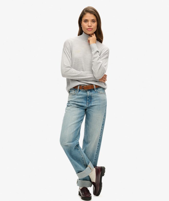 Superdry Merino Drop Shoulder Roll Neck Jumper