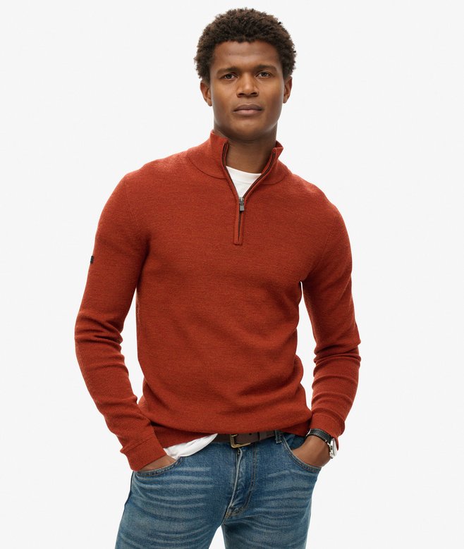 superdry Merino Half Zip Jumper
