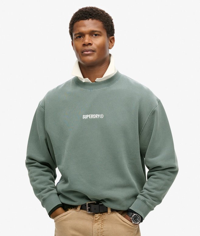 superdry Micro Logo Graphic Loose Crew Sweatshirt