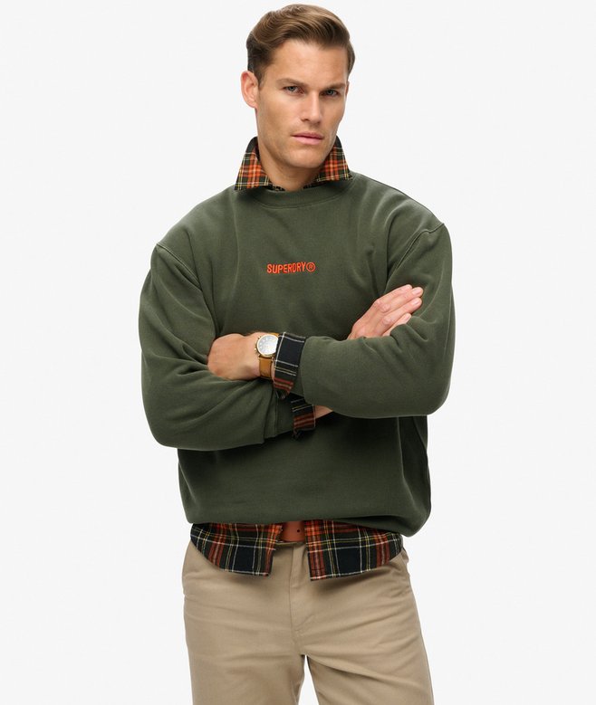 superdry Micro Logo Graphic Loose Crew Sweatshirt