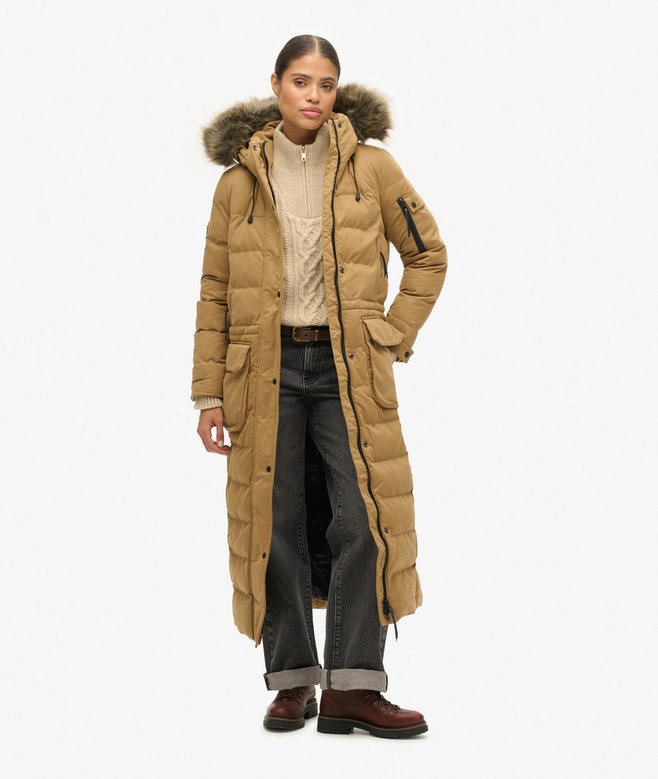 superdry Microfibre Expedition Longline Parka Coat