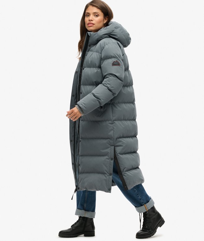 Superdry Microfibre Longline Puffer Coat