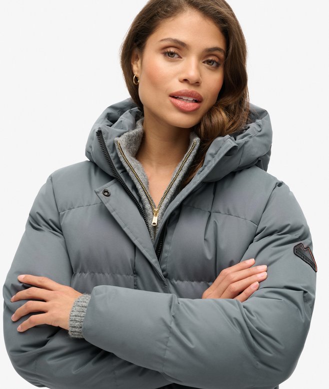 Superdry Microfibre Longline Puffer Coat