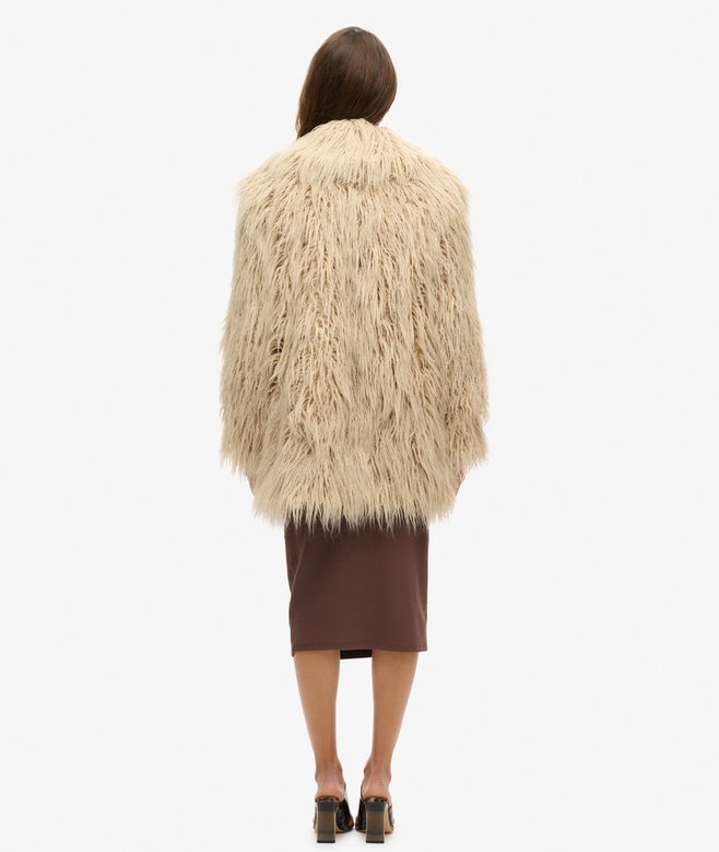 Superdry Mid Length Faux Fur Coat