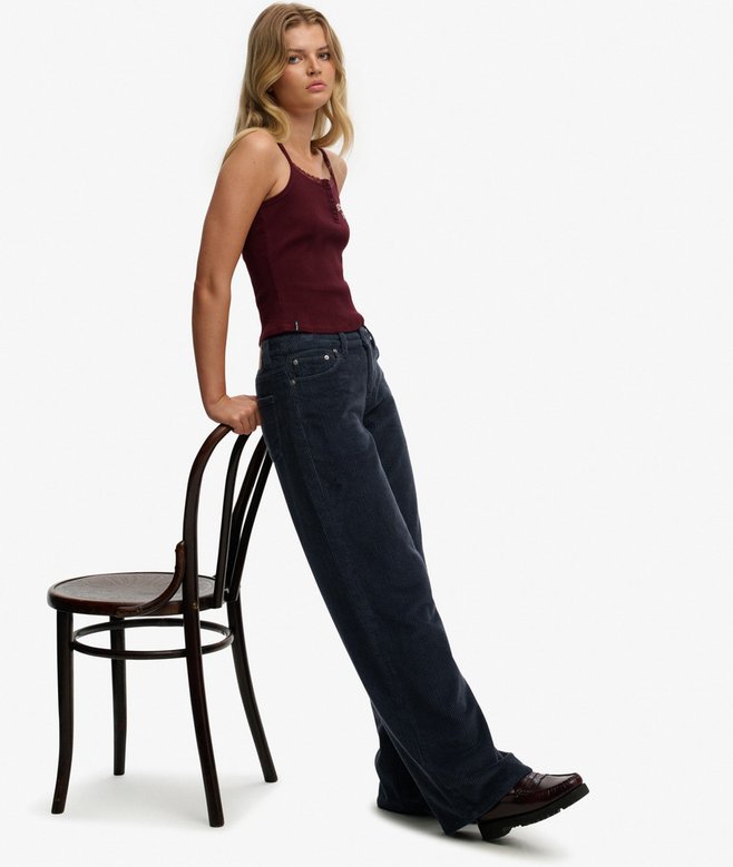 Superdry Mid Rise Baggy Jumbo Cord Pants