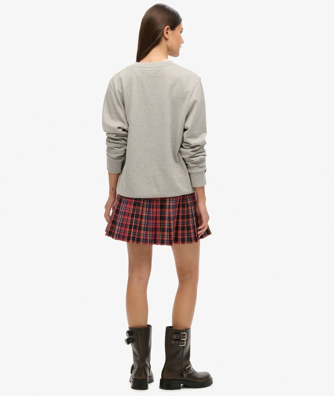 Superdry Mid Rise Check Mini Skirt