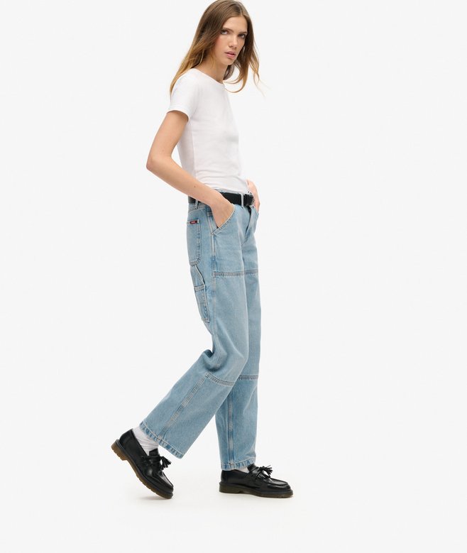Superdry Mid Rise Denim Carpenter Jeans