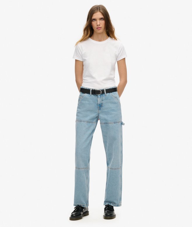 superdry Mid Rise Denim Carpenter Jeans