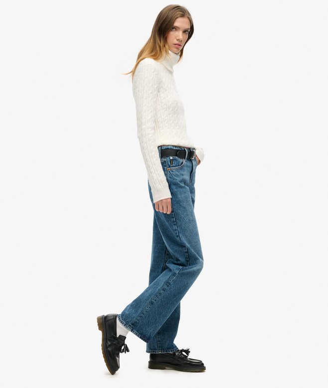 Superdry Mid Rise Wide Leg Jeans