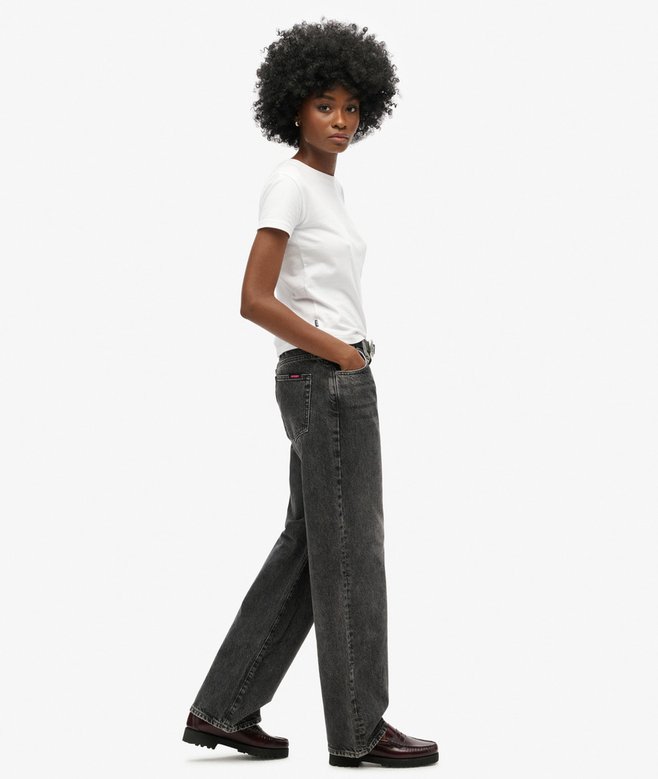 Superdry Mid Rise Wide Leg Jeans