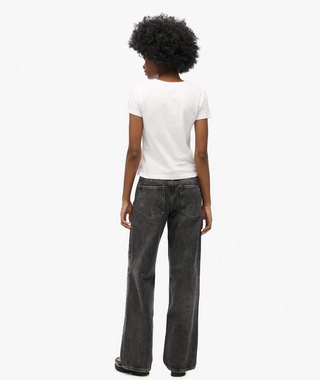 Superdry Mid Rise Wide Leg Jeans