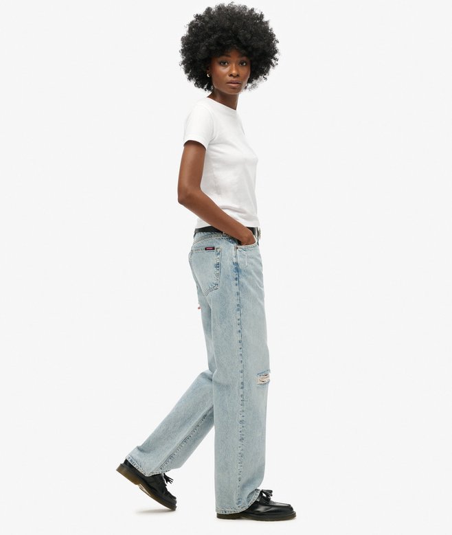 Superdry Mid Rise Wide Leg Jeans