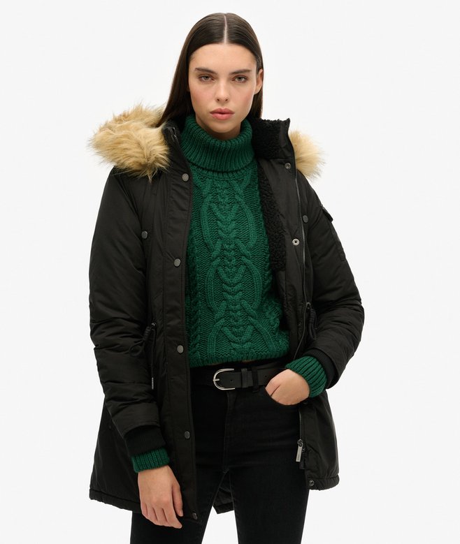 superdry Nadare Microfibre Parka Coat