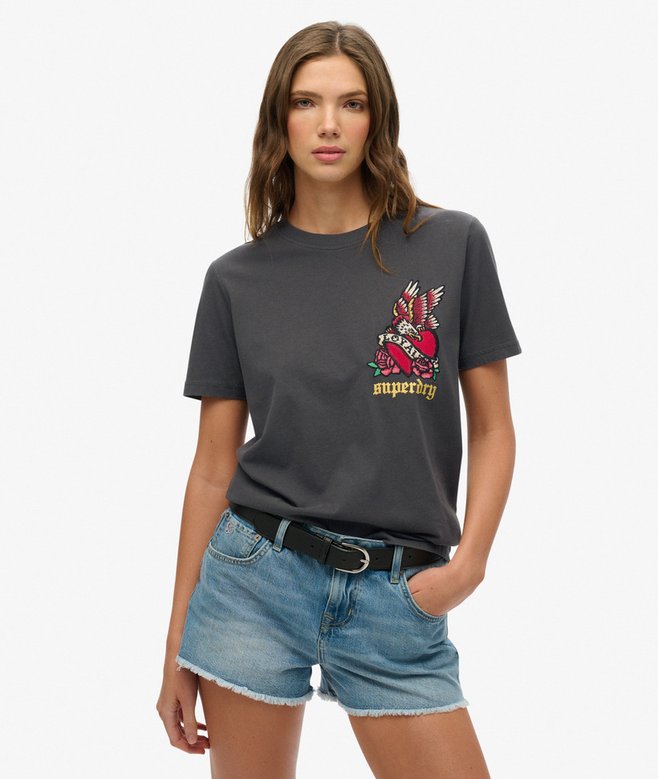 superdry Old School Tattoo Relaxed T-Shirt