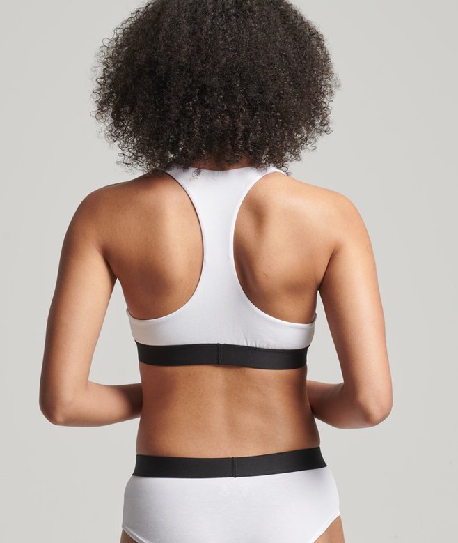 Superdry Organic Cotton Large Logo Crop Bralette