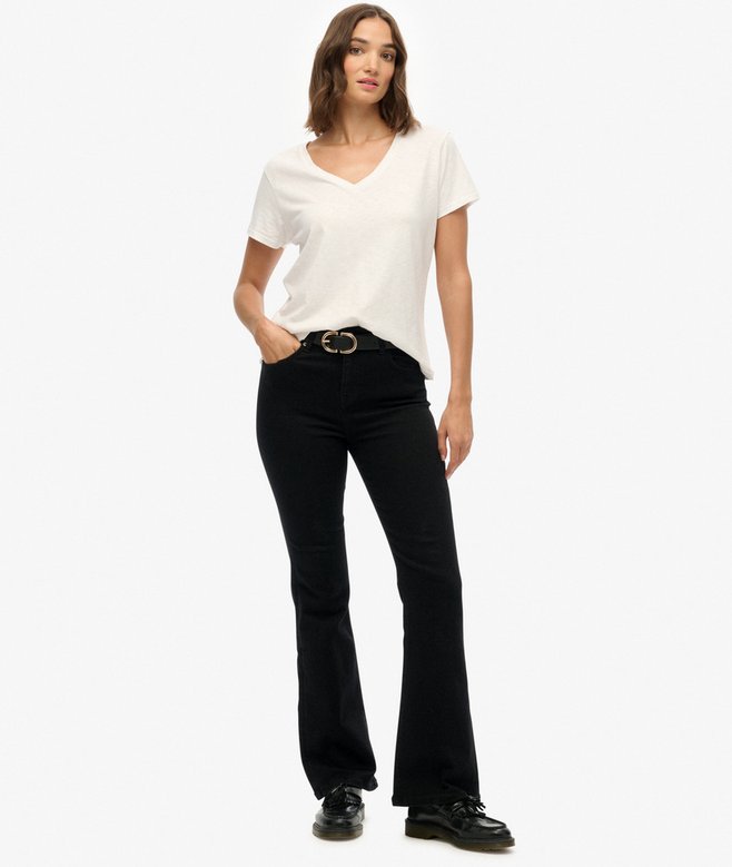 superdry Organic Cotton Mid Rise Flare Jeans