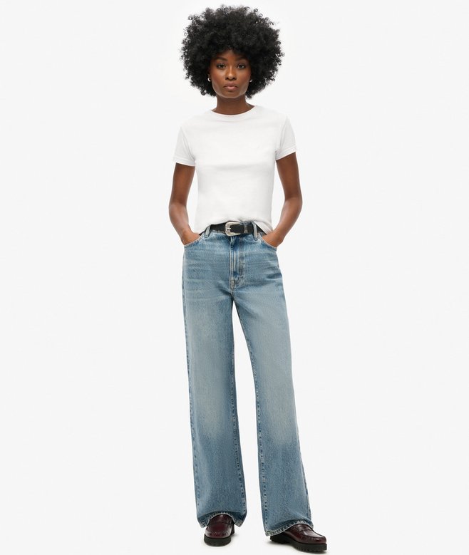 superdry Organic Cotton Wide Leg Jeans