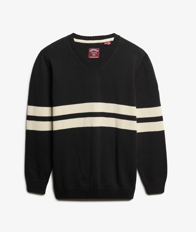 superdry Oversized Striped V-Neck Jumper