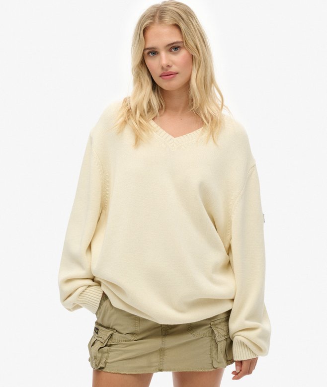 Superdry Oversized V Neck Jumper