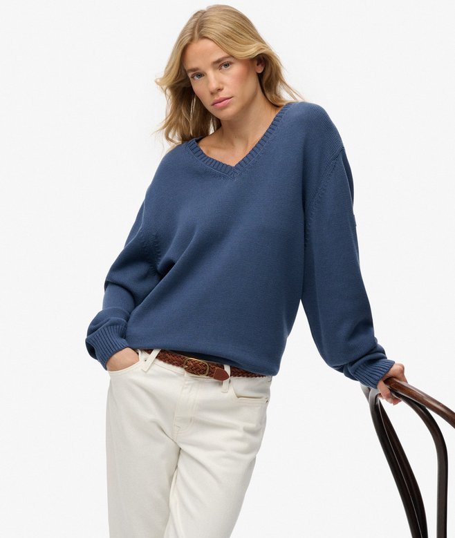 superdry Oversized V Neck Jumper