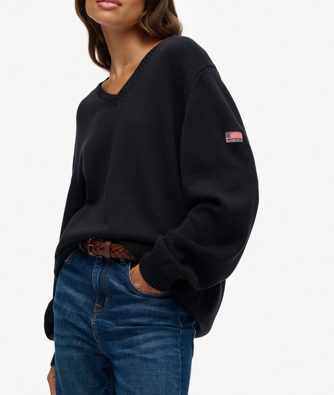 Superdry Oversized V Neck Jumper