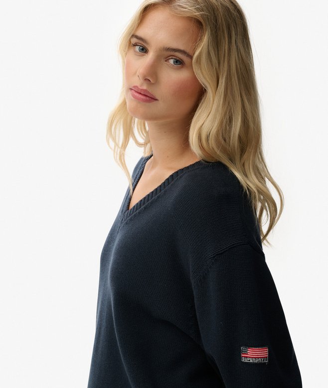 superdry Oversized V Neck Jumper