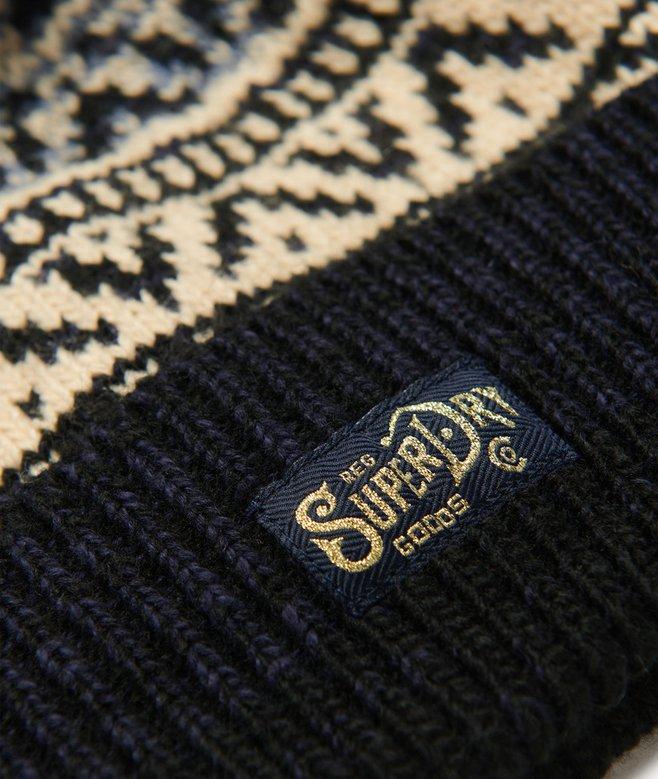 Superdry Patterned Knitted Beanie Hat