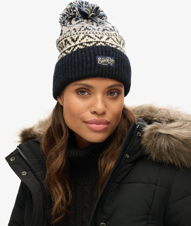 Superdry Patterned Knitted Beanie Hat