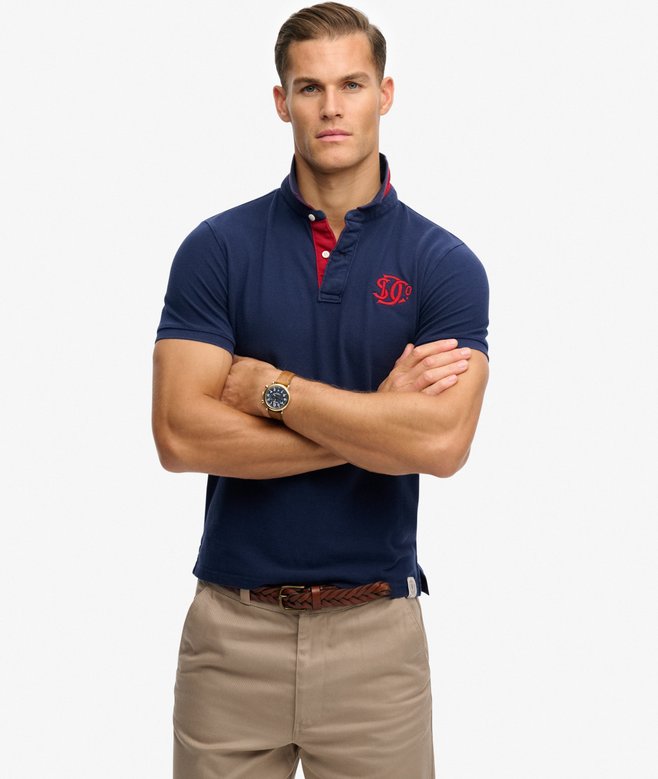 superdry Pique Monogram Polo Shirt