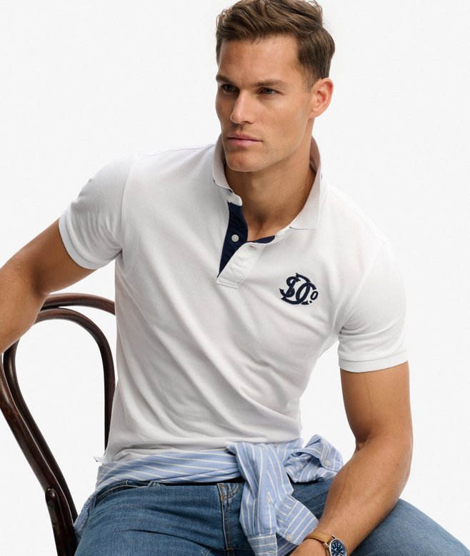 superdry Pique Monogram Polo Shirt