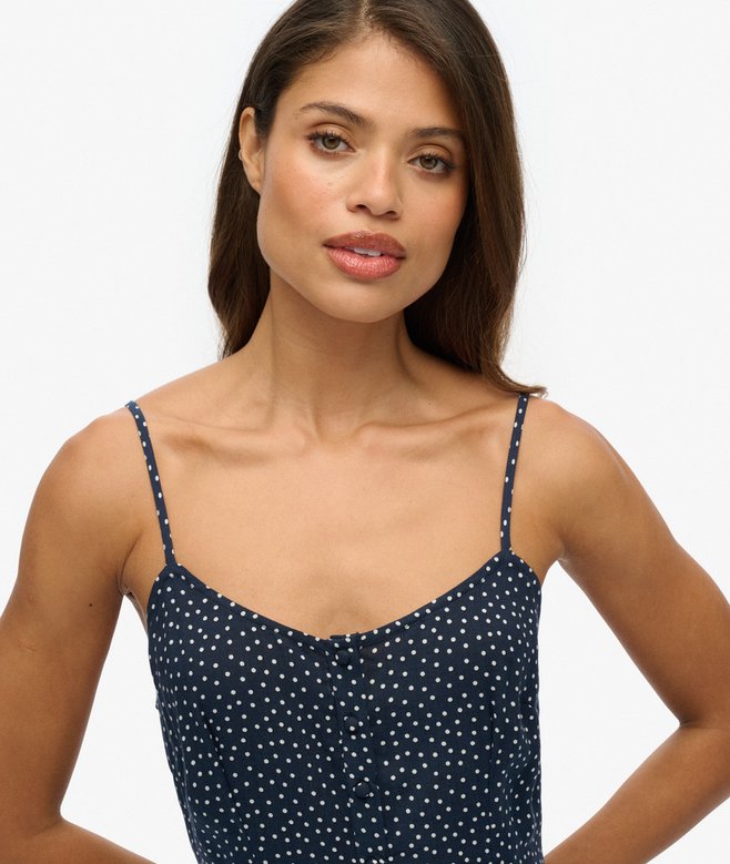 Superdry Printed Button-Up Cami Midi Dress