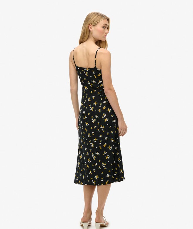 Superdry Printed Button-Up Cami Midi Dress