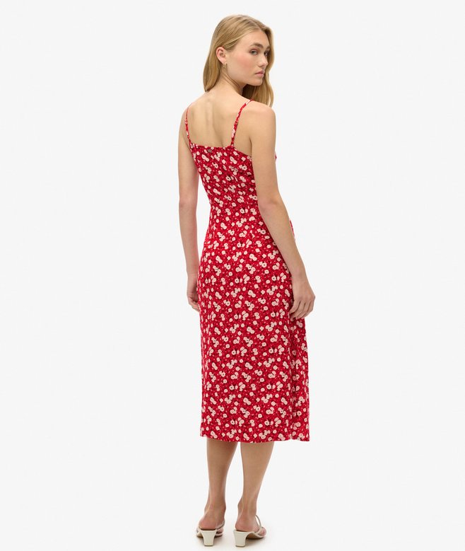 Superdry Printed Button-Up Cami Midi Dress