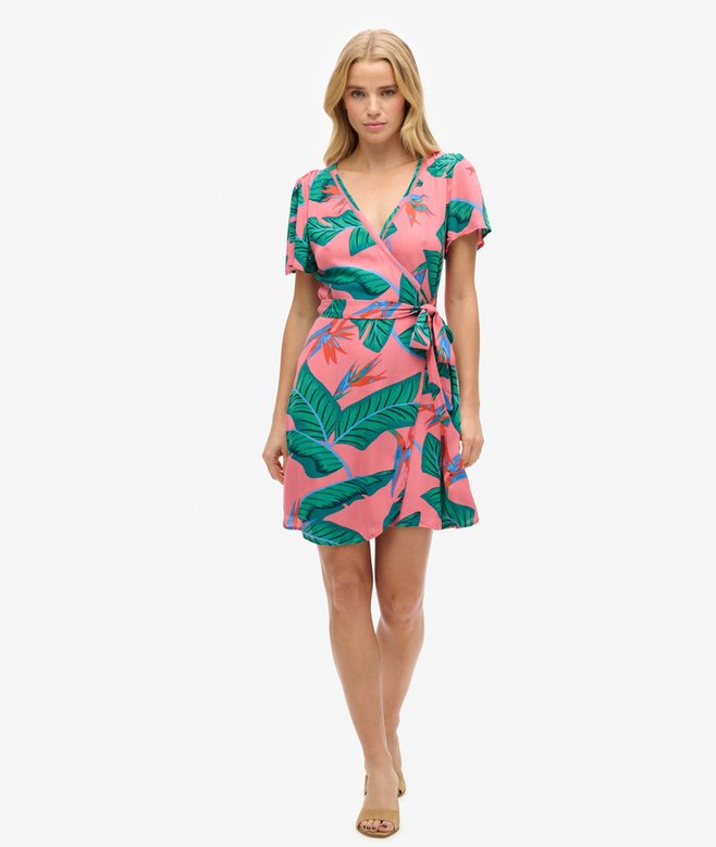 Superdry Printed Mini Wrap Dress