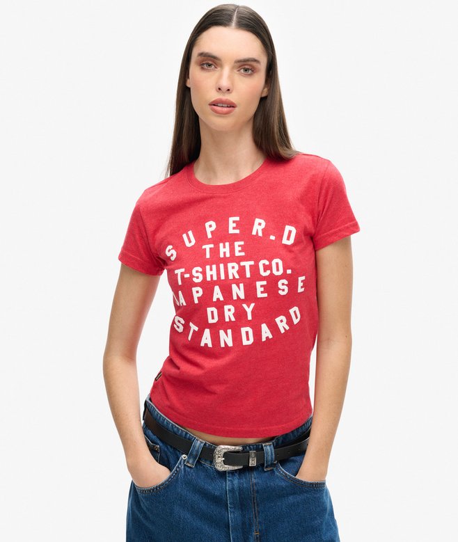 superdry Puff Print Fitted T-Shirt