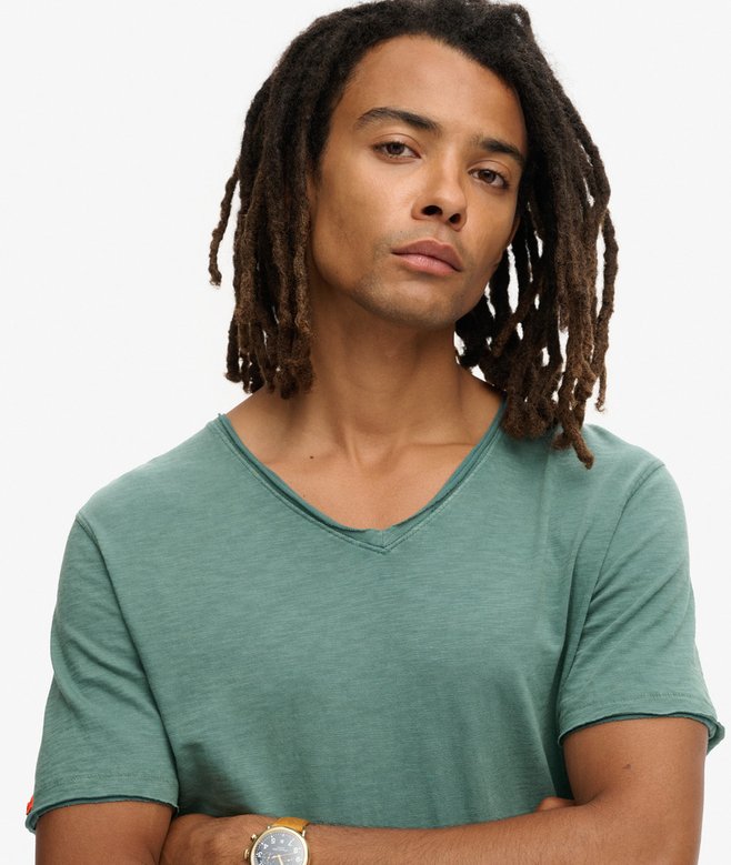 Superdry Raw Edge Slub V-Neck T-Shirt