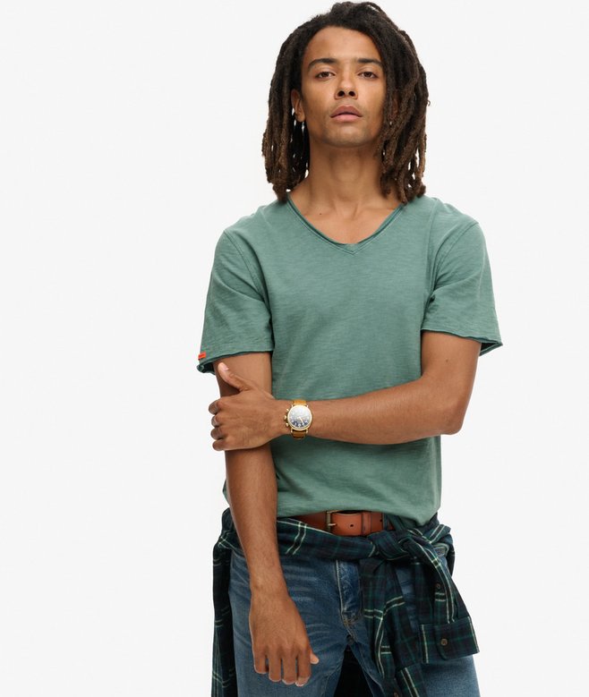 superdry Raw Edge Slub V-Neck T-Shirt