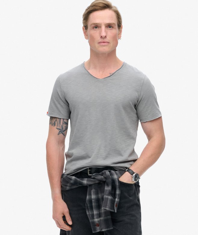 superdry Raw Edge Slub V-Neck T-Shirt