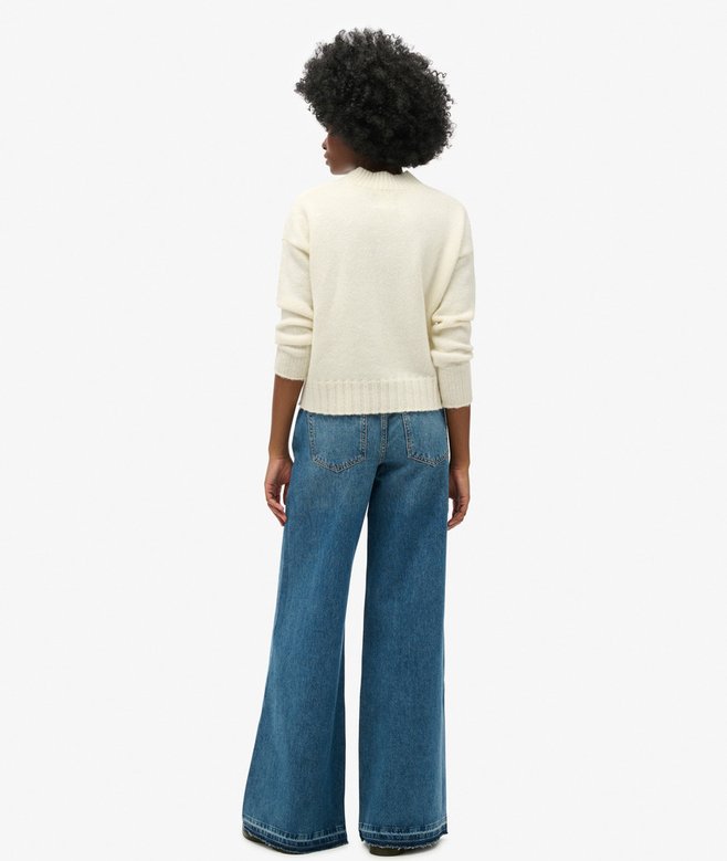 Superdry Raw Hem Wide Leg Flare Jeans