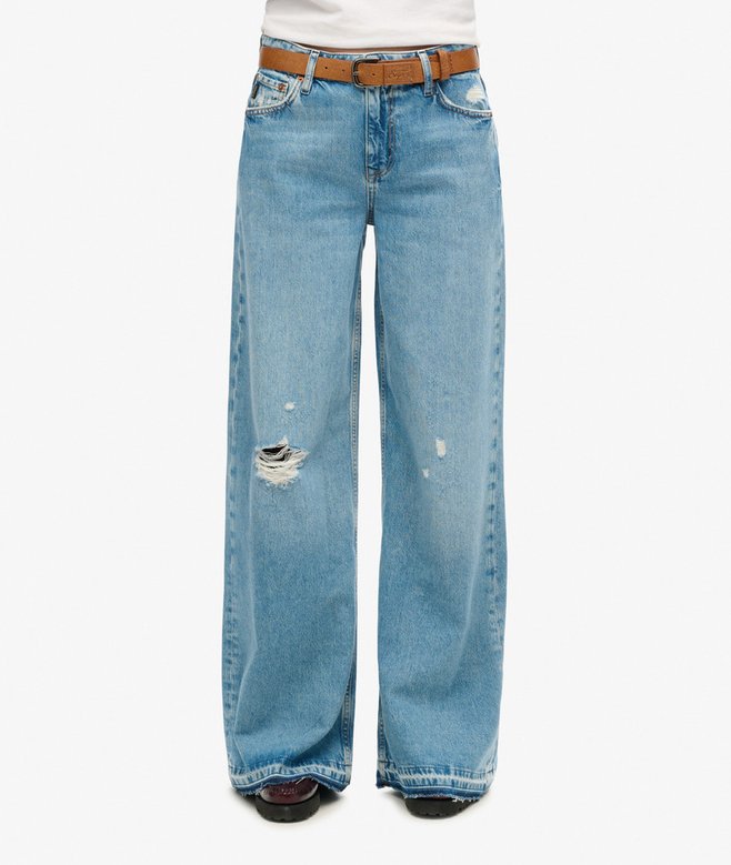 Superdry Raw Hem Wide Leg Flare Jeans