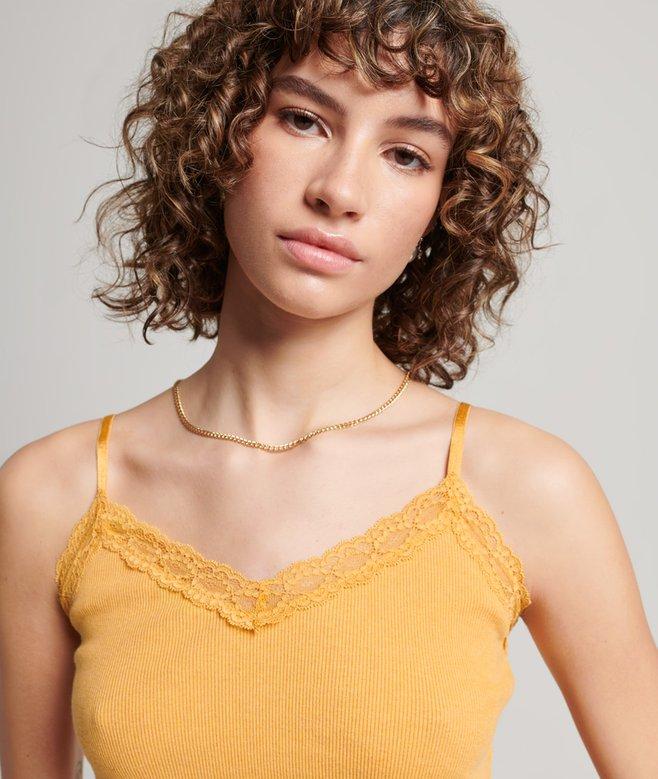 Superdry Rib Lace Trim Cami Top