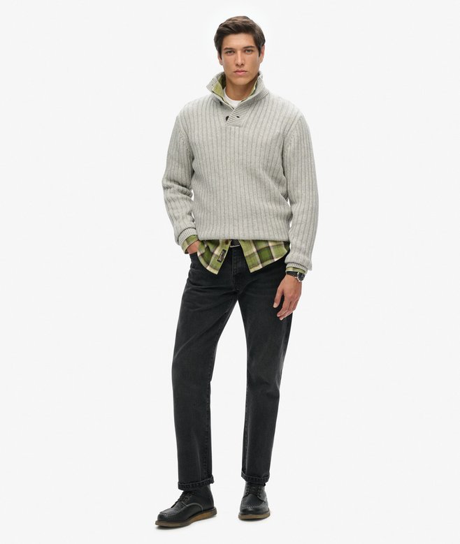 Superdry Ribbed Half Button Jumper
