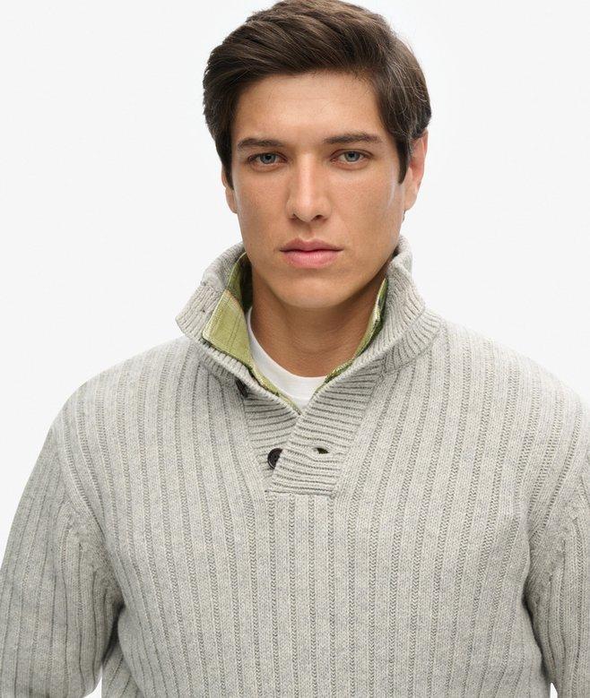 Superdry Ribbed Half Button Jumper