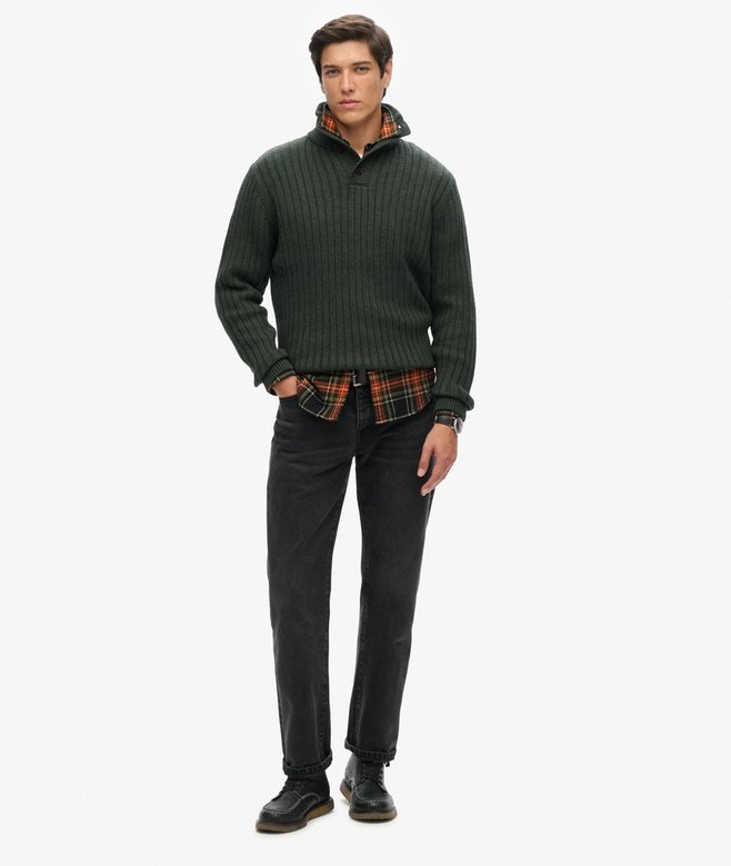 Superdry Ribbed Half Button Jumper