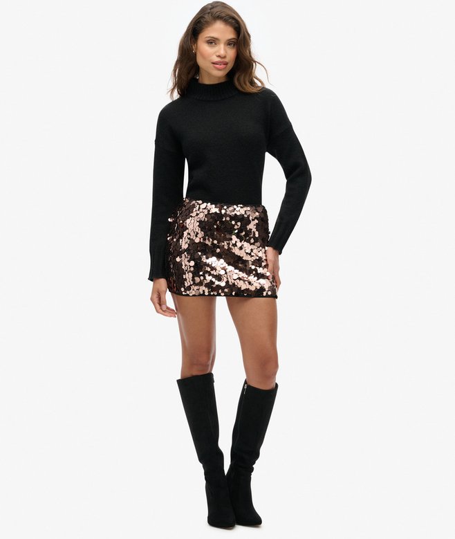 superdry Sequin Disc Mini Skirt