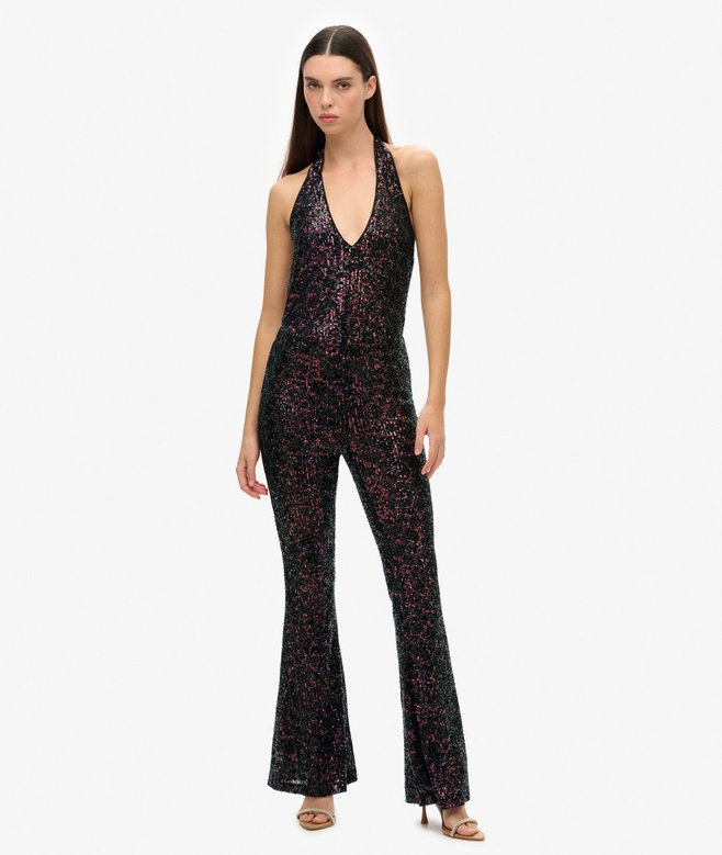 superdry Sequin Halter Jumpsuit