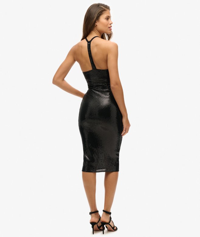Superdry Sequin Halter Neck Midi Dress