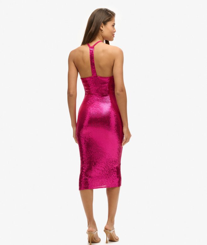 Superdry Sequin Halter Neck Midi Dress