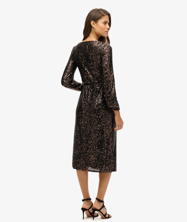 Superdry Sequin Wrap Maxi Dress
